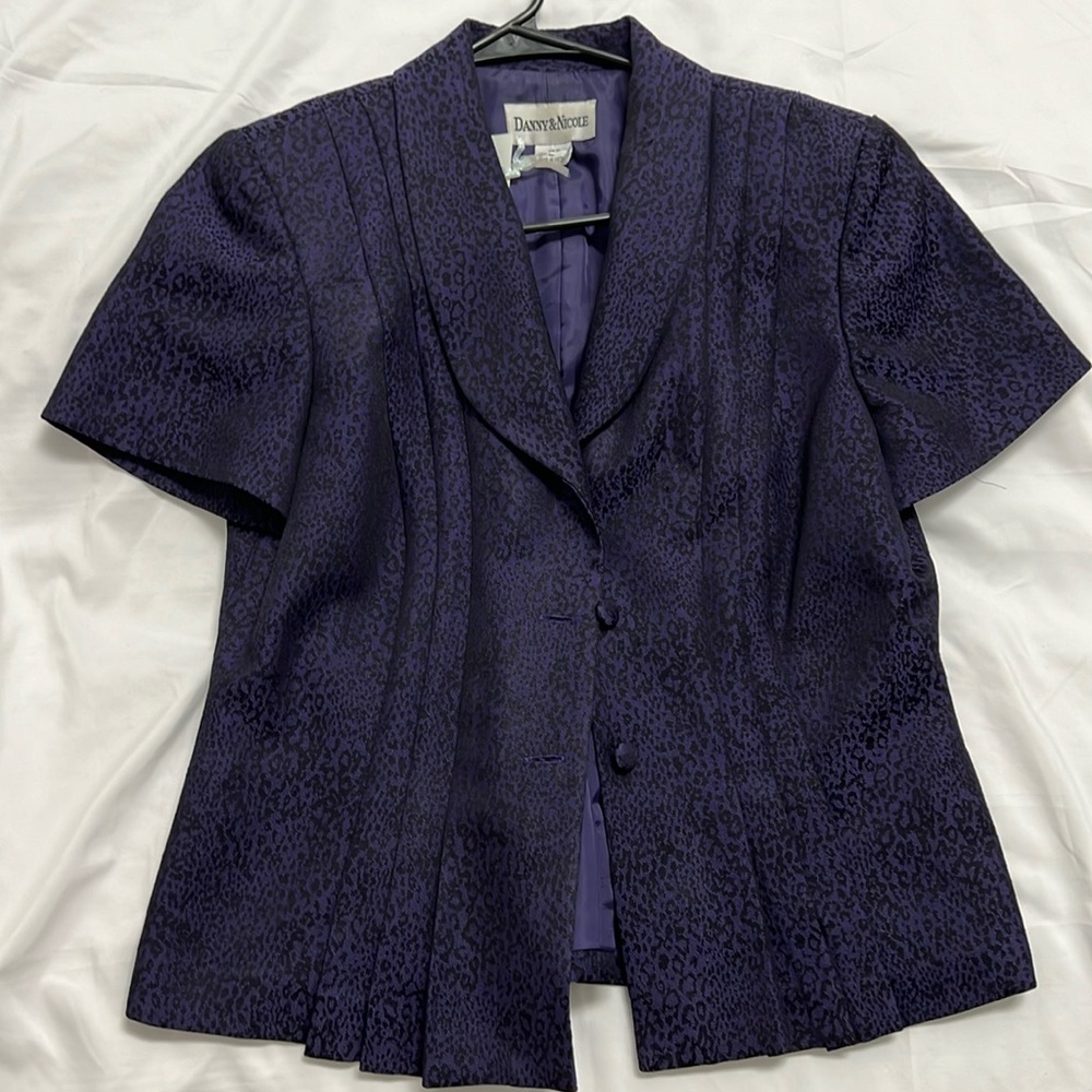petite purple leopard blazer